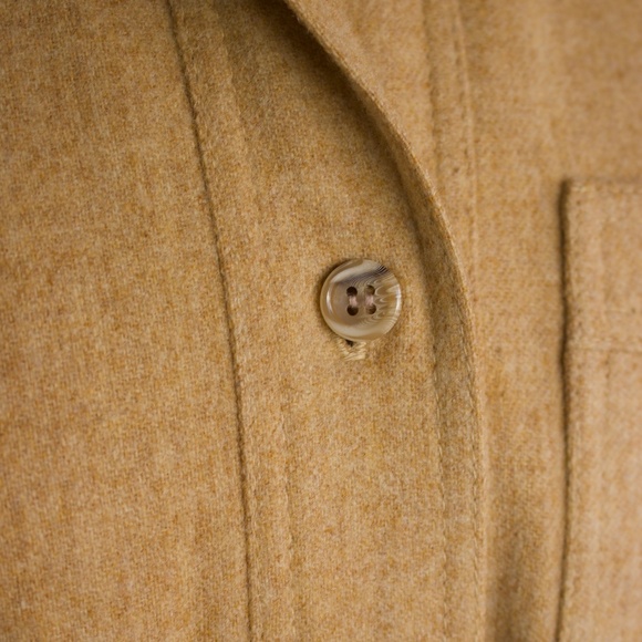 Vintage Handmade 100% Wool Button Down Oatmeal Belted Midi Shirt Dress Size S - Picture 8 of 16